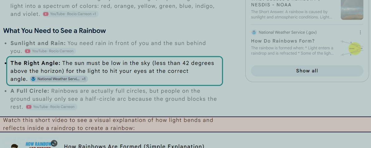 A selected paragraph outlined in teal with surrounding text softened