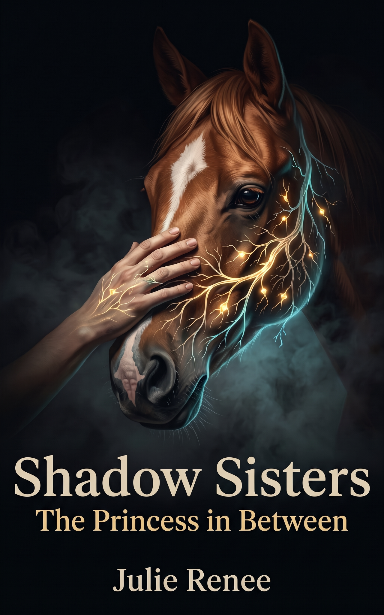 Shadow Sisters: The Princess in Between book cover, by Julie Renee — English edition